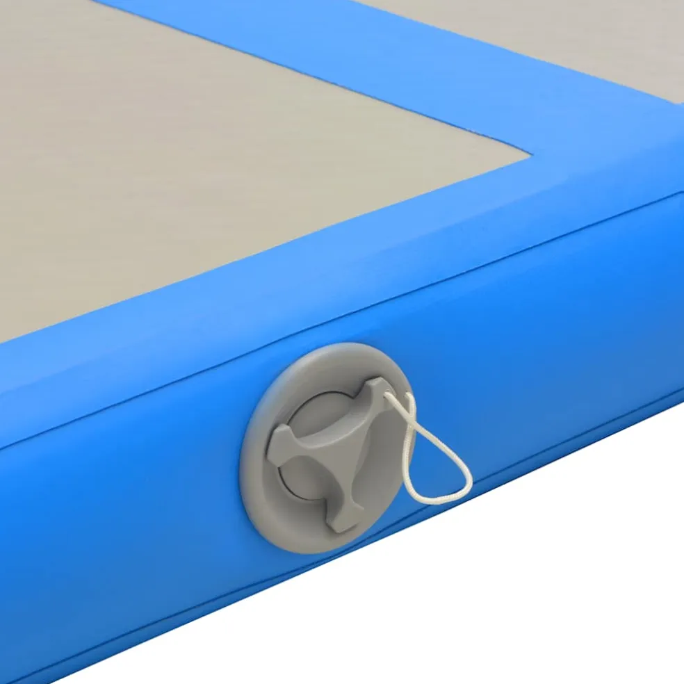 vidaXL Gymnastiekmat met pomp opblaasbaar 300x100x10 cm PVC blauw