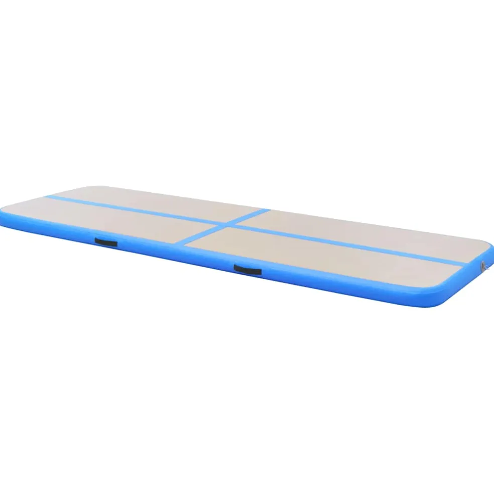 vidaXL Gymnastiekmat met pomp opblaasbaar 300x100x10 cm PVC blauw