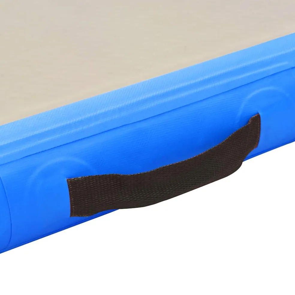 vidaXL Gymnastiekmat met pomp opblaasbaar 300x100x10 cm PVC blauw