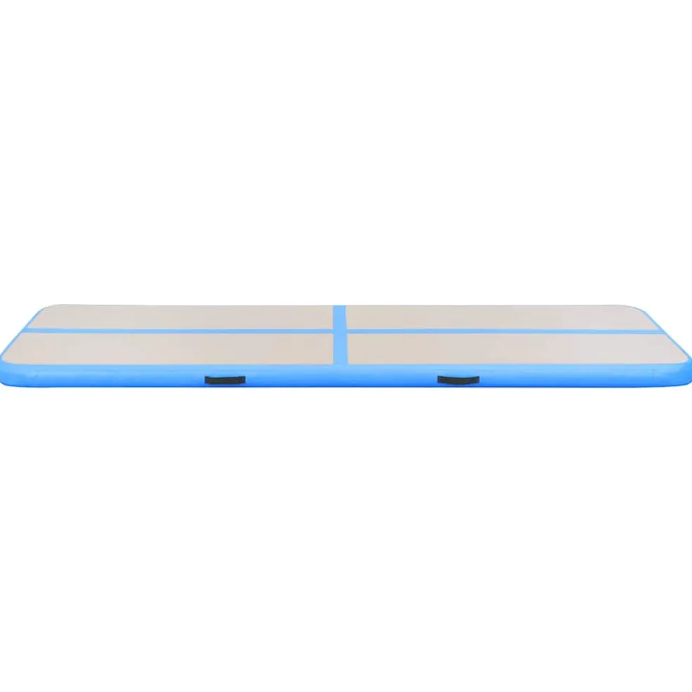 vidaXL Gymnastiekmat met pomp opblaasbaar 300x100x10 cm PVC blauw