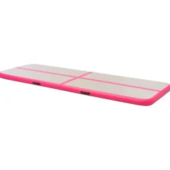 vidaXL Gymnastiekmat met pomp opblaasbaar 300x100x10 cm PVC roze