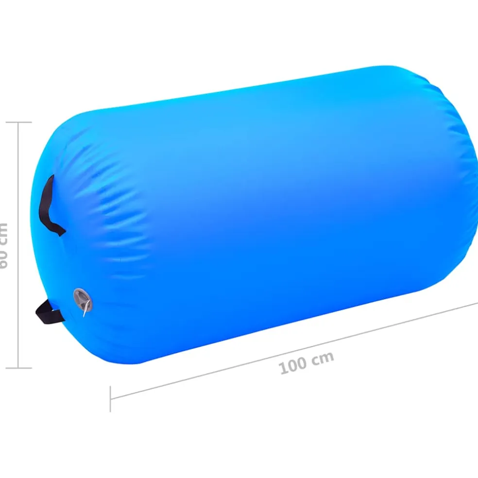 vidaXL Gymnastiekrol met pomp opblaasbaar 100x60 cm PVC blauw