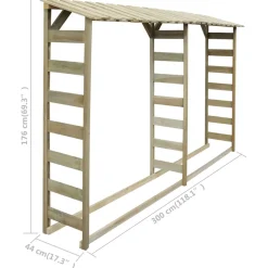vidaXL Haardhoutopslag 300x44x176 cm geïmpregneerd grenenhout