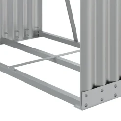 vidaXL Haardhoutopslag 80x45x120 cm gegalvaniseerd staal zilverkleurig