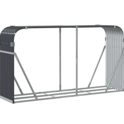 vidaXL Haardhoutopslag 180x45x100 cm gegalvaniseerd staal antraciet