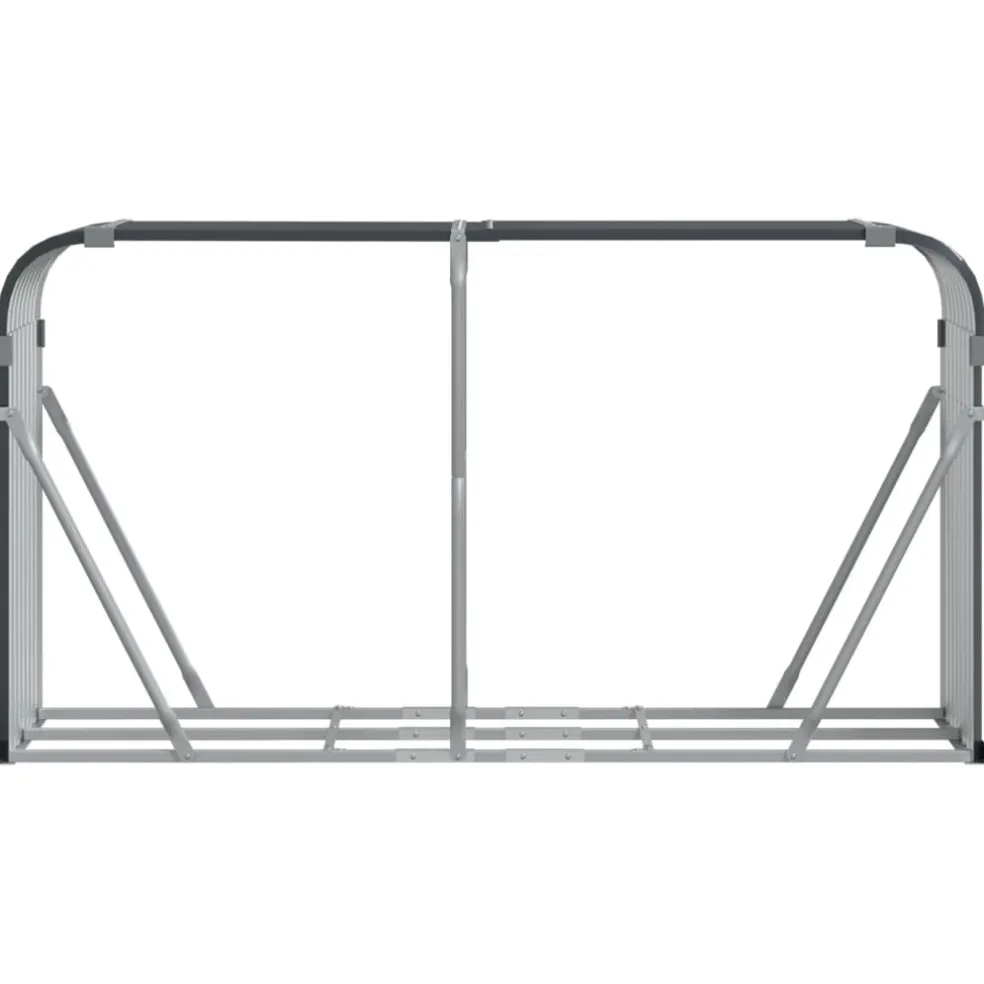 vidaXL Haardhoutopslag 180x45x100 cm gegalvaniseerd staal antraciet