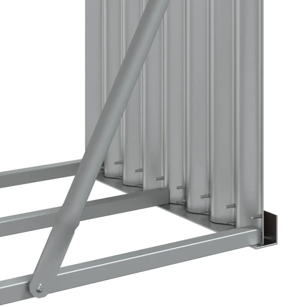 vidaXL Haardhoutopslag 180x45x100 cm gegalvaniseerd staal antraciet