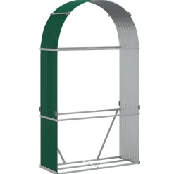 vidaXL Haardhoutopslag 120x45x210 cm gegalvaniseerd staal houtlook