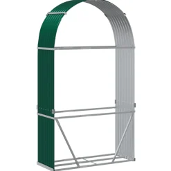 vidaXL Haardhoutopslag 120x45x210 cm gegalvaniseerd staal houtlook