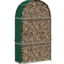 vidaXL Haardhoutopslag 120x45x210 cm gegalvaniseerd staal houtlook