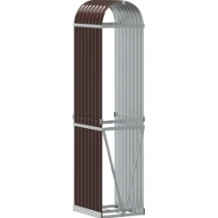 vidaXL Haardhoutopslag 40x45x170 cm gegalvaniseerd staal bruin