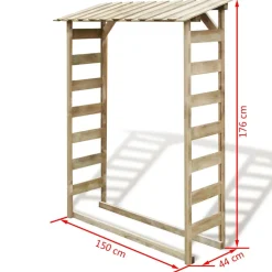 vidaXL Haardhoutopslag 150x44x176 cm geïmpregneerd grenenhout