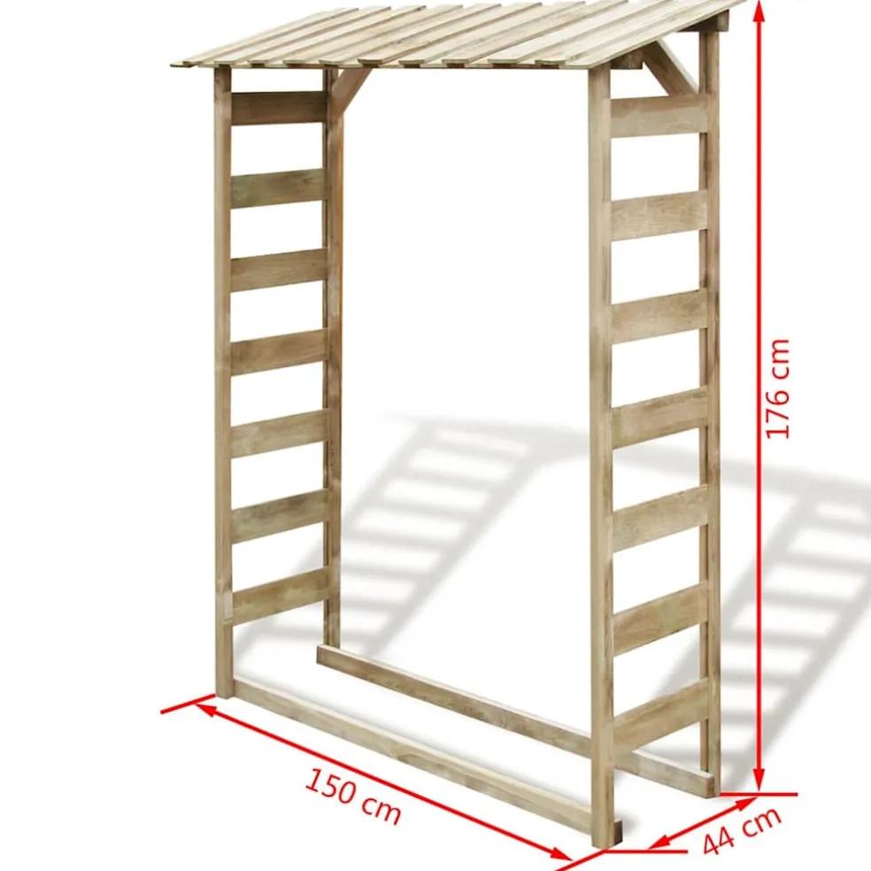 vidaXL Haardhoutopslag 150x44x176 cm geïmpregneerd grenenhout