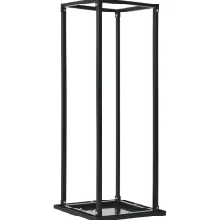 vidaXL Haardhoutrek met basis 37x37x113 cm staal zwart