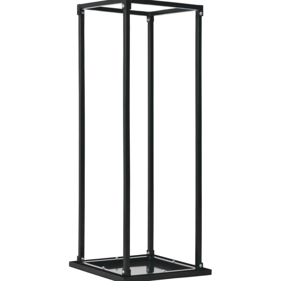 vidaXL Haardhoutrek met basis 37x37x113 cm staal zwart