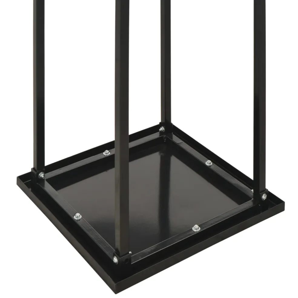 vidaXL Haardhoutrek met basis 37x37x113 cm staal zwart