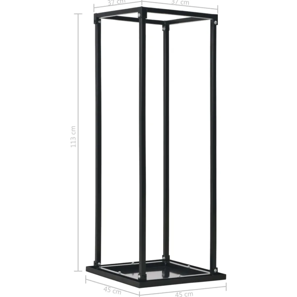 vidaXL Haardhoutrek met basis 37x37x113 cm staal zwart