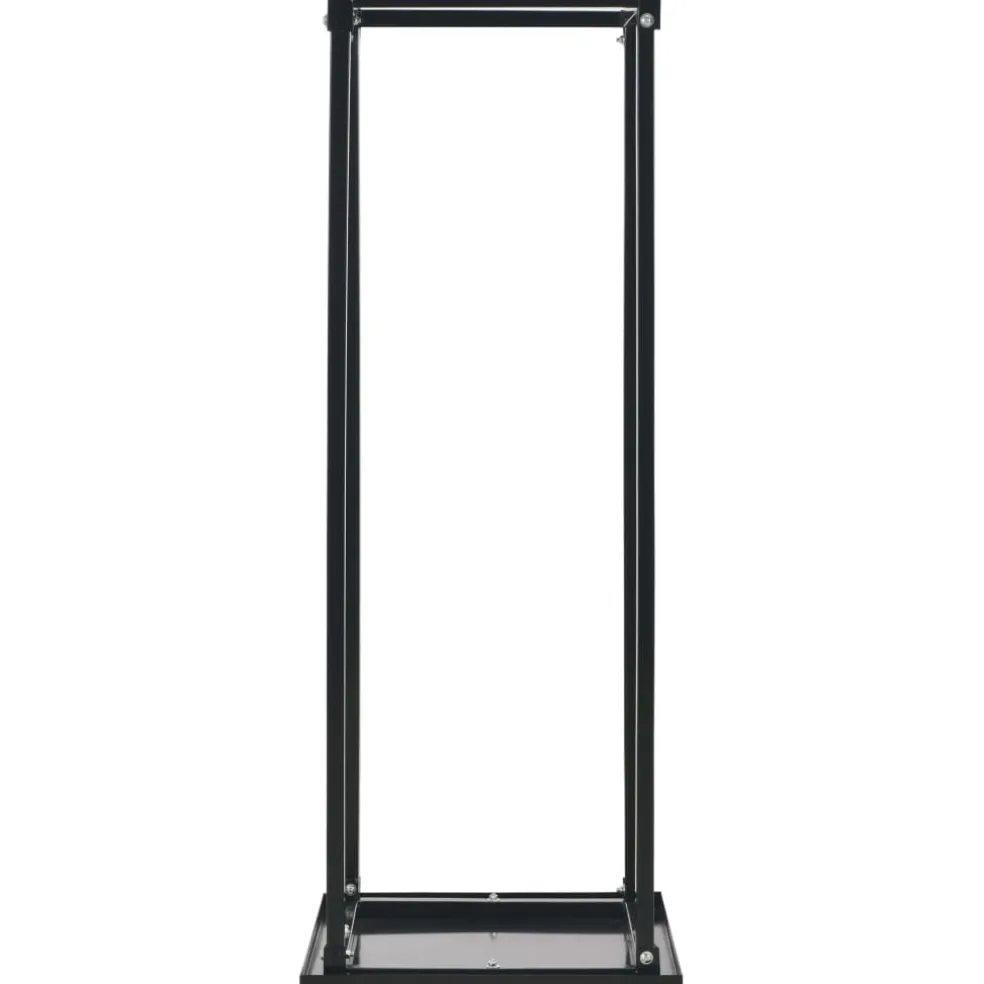 vidaXL Haardhoutrek met basis 37x37x113 cm staal zwart