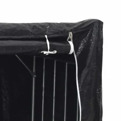 vidaXL Haardhoutrek met regenhoes 100,5x40,5x110,5 cm staal