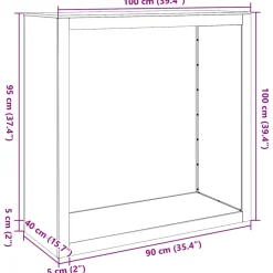 vidaXL Haardhoutrek 100x40x100 cm gegalvaniseerd staal