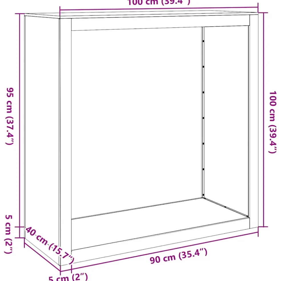 vidaXL Haardhoutrek 100x40x100 cm gegalvaniseerd staal