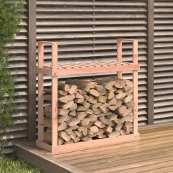 vidaXL Haardhoutrek 110x35x108,5 cm massief grenenhout zwart