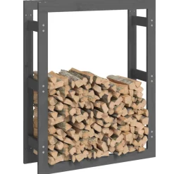 vidaXL Haardhoutrek 80x25x100 cm massief grenenhout grijs