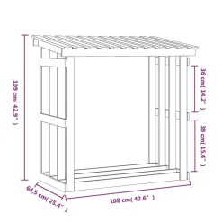 vidaXL Haardhoutrek 108x64,5x109 cm massief grenenhout wit