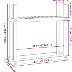 vidaXL Haardhoutrek 110x35x108,5 cm massief grenenhout