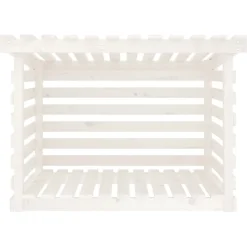 vidaXL Haardhoutrek 108x73x79 cm massief grenenhout wit