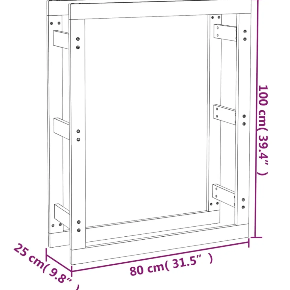 vidaXL Haardhoutrek 108x64,5x109 cm massief grenenhout