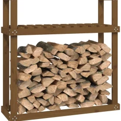 vidaXL Haardhoutrek 110x35x108,5 cm massief grenenhout honingbruin