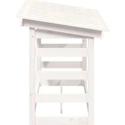 vidaXL Haardhoutrek 108x64,5x78 cm massief grenenhout wit