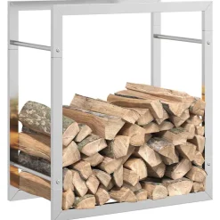 vidaXL Haardhoutrek 50x28x56 cm roestvrij staal