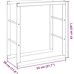 vidaXL Haardhoutrek 50x28x56 cm staal matzwart