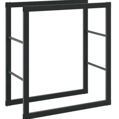 vidaXL Haardhoutrek 50x28x56 cm staal matzwart