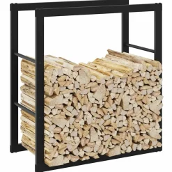 vidaXL Haardhoutrek 50x28x56 cm staal matzwart
