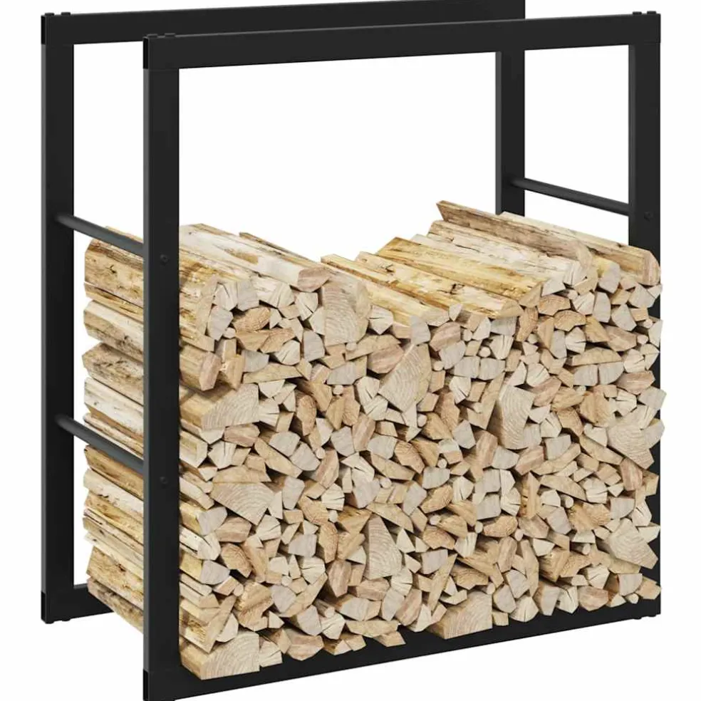 vidaXL Haardhoutrek 50x28x56 cm staal matzwart