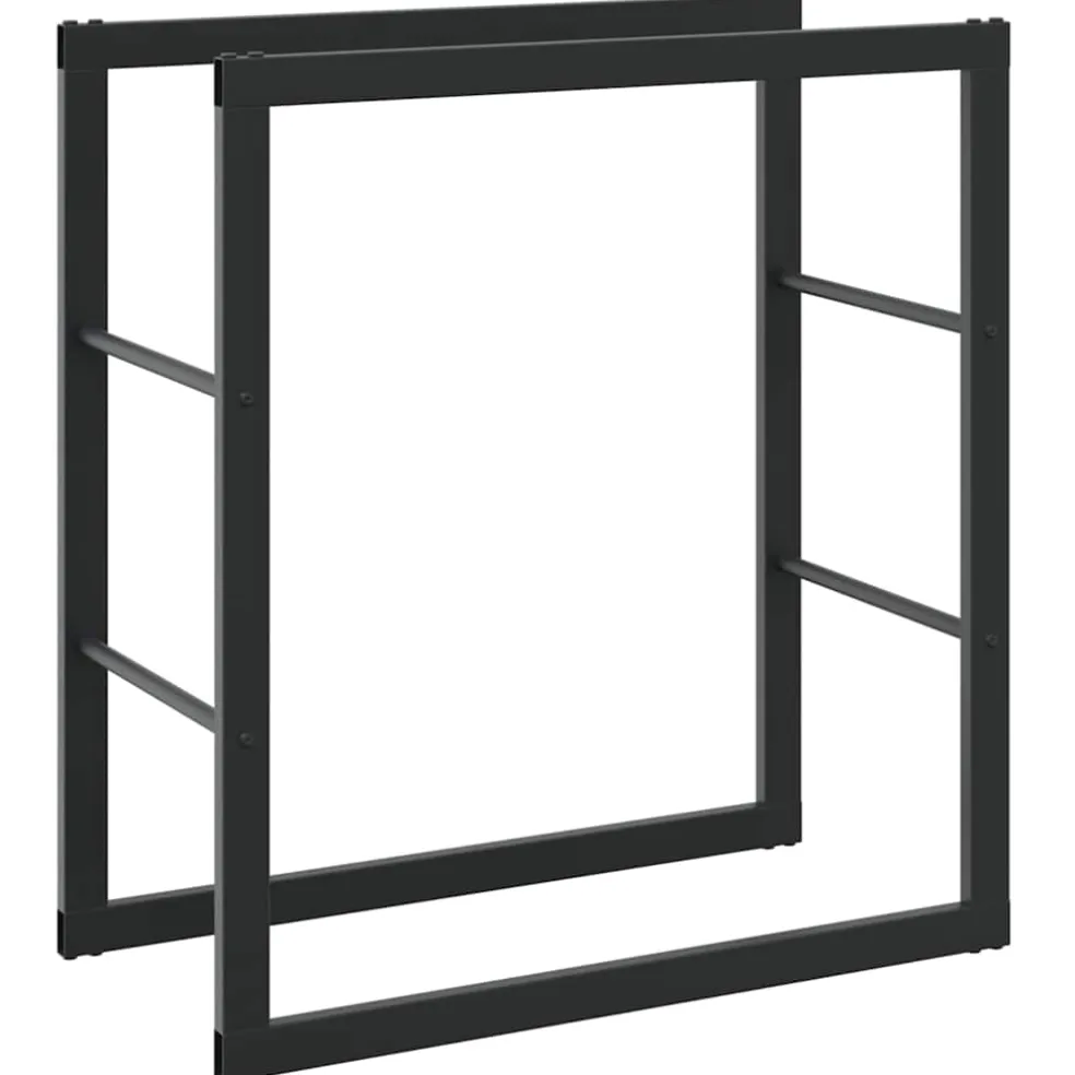 vidaXL Haardhoutrek 50x28x56 cm staal matzwart