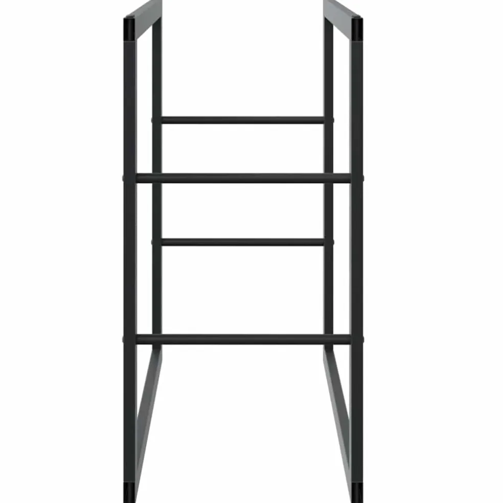 vidaXL Haardhoutrek 50x28x56 cm staal matzwart