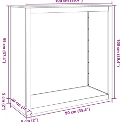 vidaXL Haardhoutrek 100x40x100 cm staal antracietkleurig
