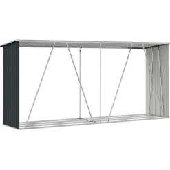 vidaXL Haardhoutschuur 172x91x154 cm gegalvaniseerd staal antraciet
