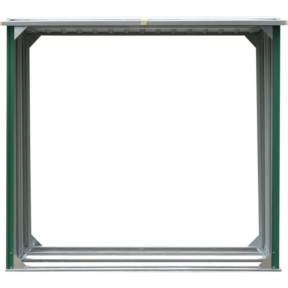 vidaXL Haardhoutschuur 163x83x154 cm gegalvaniseerd staal grijs