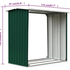 vidaXL Haardhoutschuur 163x83x154 cm gegalvaniseerd staal grijs
