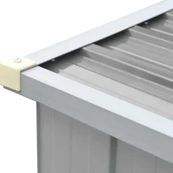 vidaXL Haardhoutschuur 330x84x152 cm gegalvaniseerd staal grijs