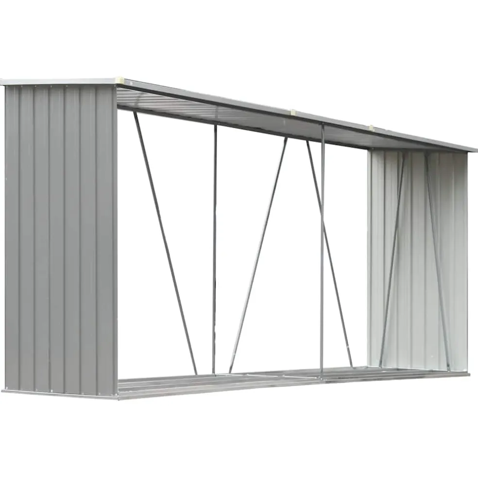 vidaXL Haardhoutschuur 172x91x154 cm gegalvaniseerd staal bruin