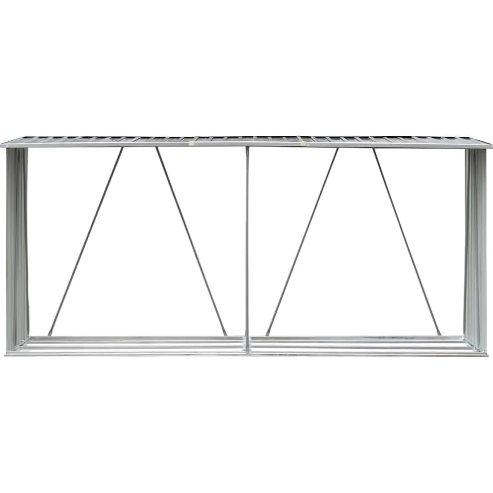 vidaXL Haardhoutschuur 172x91x154 cm gegalvaniseerd staal bruin