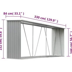 vidaXL Haardhoutschuur 172x91x154 cm gegalvaniseerd staal bruin