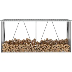 vidaXL Haardhoutschuur 172x91x154 cm gegalvaniseerd staal bruin