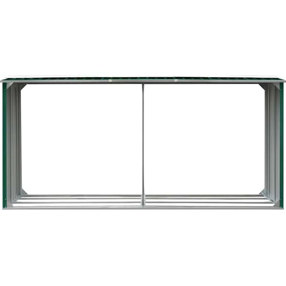 vidaXL Haardhoutschuur 330x92x153 cm gegalvaniseerd staal groen